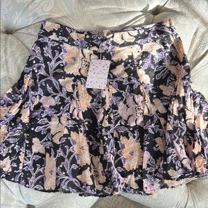 Free people Floral Black Skirt